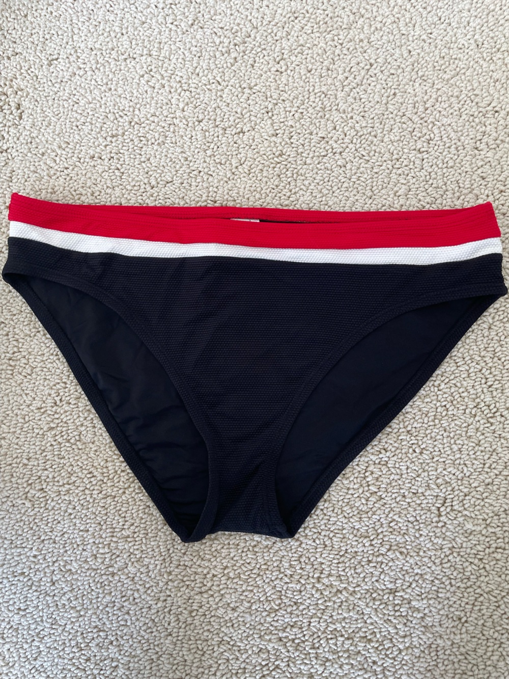 NWT Tommy Bahama Island Cays Colorblock Hipster Swim Black Bikini Bottom Size L